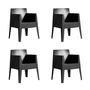 Driade - Toy Chaise avec accoudoirs Outdoor, noir mat (lot de 4)