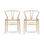 Carl Hansen - CH24 Wishbone Chair , hêtre savonné / tressage naturel (lot de 2)