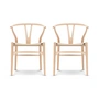Carl Hansen - CH24 Wishbone Chair , hêtre savonné / tressage naturel (lot de 2)