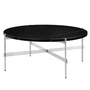 Gubi - TS table basse Ø 80 cm, acier poli / marbre noir