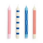 HAY - Pattern Bougies à tige, H 24 cm, pink / red / blue (set de 4)