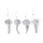 Ferm Living - Mushroom Ornament, blanc fané (set de 4)