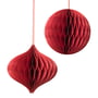 Broste Copenhagen - Christmas Mix Pendentif décoratif, Ø 13 x H 13 cm, pompeian red (lot de 2)