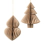 Broste Copenhagen - Christmas Mix Pendentif décoratif, sapin & Cônes, Ø 13 x H 13 cm, natural brown (lot de 2)