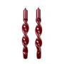 Broste Copenhagen - Twist Bougies, bordeaux brillant (set de 2)