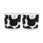 Marimekko - Oiva Unikko Gobelet, 200 ml, blanc / coal / argent (lot de 2)