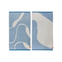 Mette Ditmer - Nova Arte Serviette d'invité, 40 x 55 cm, bleu clair / blanc cassé (lot de 2)