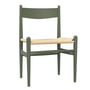Carl Hansen - CH36 Chair, hêtre laqué vert olive soft / tressage naturel