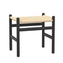 Carl Hansen - CH53 Tabouret, hêtre laqué noir soft / tressage naturel
