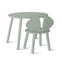 Nofred - Mouse Toddler Set (chaise et table), bouleau laqué vert olive