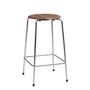 Fritz Hansen - Tabouret de bar High Dot H 65 cm, placage noyer / piètement chromé (4 pieds)