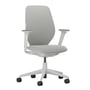 Vitra - ACX Soft Chaise de bureau, Grid Knit stone grey / Quilted Knit stone grey, avec réglage de la profondeur d'assise, accoudoirs réglables par accoudoirs (roulettes pour sols durs)