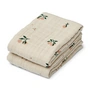 LIEWOOD - Linge en mousseline Lewis, en coton bio, pêche, sea shell mix (lot de 2)