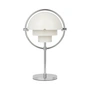Gubi - Multi-Lite Portable Akku Lampe de table, chrome / blanc semi-mat