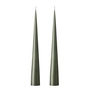 ester & erik - Bougie conique, 37 cm, No. 70, green soil / matt (set de 2)