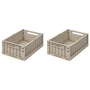 LIEWOOD - Weston Boîte de rangement, 36 x 25 x 13,5 cm, sandy (lot de 2)