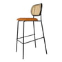 Studio Zondag - Rabbit Tabouret de bar, frêne noir / piétement chromé