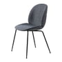 Gubi - Beetle Dining Chair Rembourrage intégral (Conic Base), Noir / Around Bouclé (023)