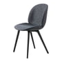 Gubi - Beetle Dining Chair Rembourrage intégral (Plastic Base), Noir / Around Bouclé (023)