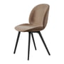 Gubi - Beetle Dining Chair Rembourrage intégral (Plastic Base), Noir / Dedar Sunday (034)
