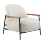 Gubi - Sejour Lounge Chair avec accoudoirs, noir mat / huilé noyer / Dedar Flair Special 201