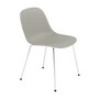 Muuto - Fiber Side Chair Tube Base, chrome / gris recyclé