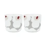 Marimekko - Oiva Unikko Gobelet, 200 ml, blanc / gris clair / rouge (set de 2) (Pre-Spring 2024)