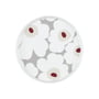 Marimekko - Oiva Unikko Assiette, Ø 20 cm, blanc / gris clair / rouge