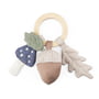 Sebra - Hochet en coton bio, feuille / champignon / gland, beige