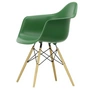 Vitra - Eames Plastic Armchair DAW RE, frêne couleur miel / émeraude (patins en feutre basic dark)