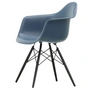 Vitra - Eames Plastic Armchair DAW RE, érable noir / bleu mer (patins en feutre basic dark)