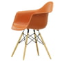 Vitra - Eames Plastic Armchair DAW RE, érable jaunâtre / orange rouille (patins en feutre basic dark)