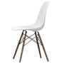 Vitra - Eames Plastic Side Chair DSW RE, érable foncé / blanc coton (patins en feutre basic dark)