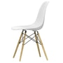 Vitra - Eames Plastic Side Chair DSW RE, frêne couleur miel / blanc coton (patins en feutre basic dark)