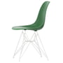 Vitra - Eames Plastic Side Chair DSR RE, blanc / émeraude (patins en feutre basic dark)