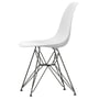 Vitra - Eames Plastic Side Chair DSR RE, basic dark / blanc coton (patins en feutre basic dark)