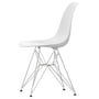 Vitra - Eames Plastic Side Chair DSR RE, chromé / blanc coton (patins en feutre basic dark)