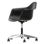 Vitra - Eames Plastic Armchair PACC RE, poli / noir profond, roulettes souples (sols durs)
