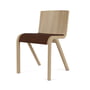Audo - Ready Dining Chair, assise rembourrée, chêne naturel / bouclé bordeaux