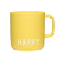 Design Letters - AJ Favourite Tasse en porcelaine avec anse, Happy / yellow
