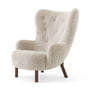 & Tradition - Petra Lounge Chair VB3, High Back, noyer huilé / peau de mouton Moonlight