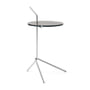 & Tradition - Halten Side Table SH9, verre fumé / acier inoxydable poli