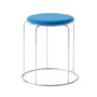 & Tradition - Wire Tabouret avec assise VP11, acier inoxydable / bleu (Kvadrat Hallingdal 723)