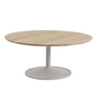 Muuto - Soft Table basse, Ø 95 cm, H 42 cm, chêne huilé / gris