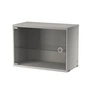 String - Vitrine avec porte battante en verre, 58 x 30 cm, gris