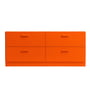 String - Relief Commode avec socle, basse, 123 x 41 x 46,6 cm, orange
