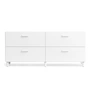 String - Relief Commode avec pieds, basse, 123 x 41 x 46,6 cm, blanc