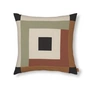 Ferm Living - Border Patchwork coussin, 50 x 50 cm, dark sage / red brown
