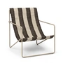 Ferm Living - Desert Lounge Chair, cashmere / blanc cassé / chocolat