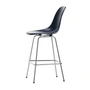 Vitra - Eames Fiberglass Chaise de bar, medium, chromé / bleu marine (patins en feutre)